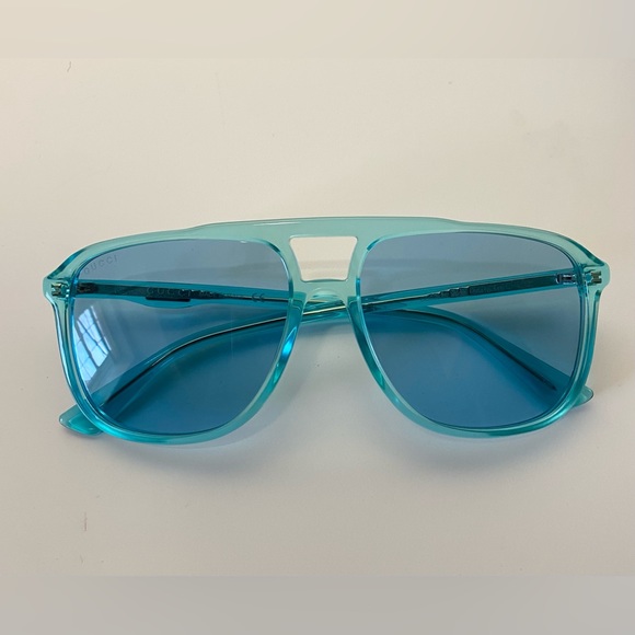 Gucci Other - Gucci Mens Aviator Light Blue Sunglasses GG0262S